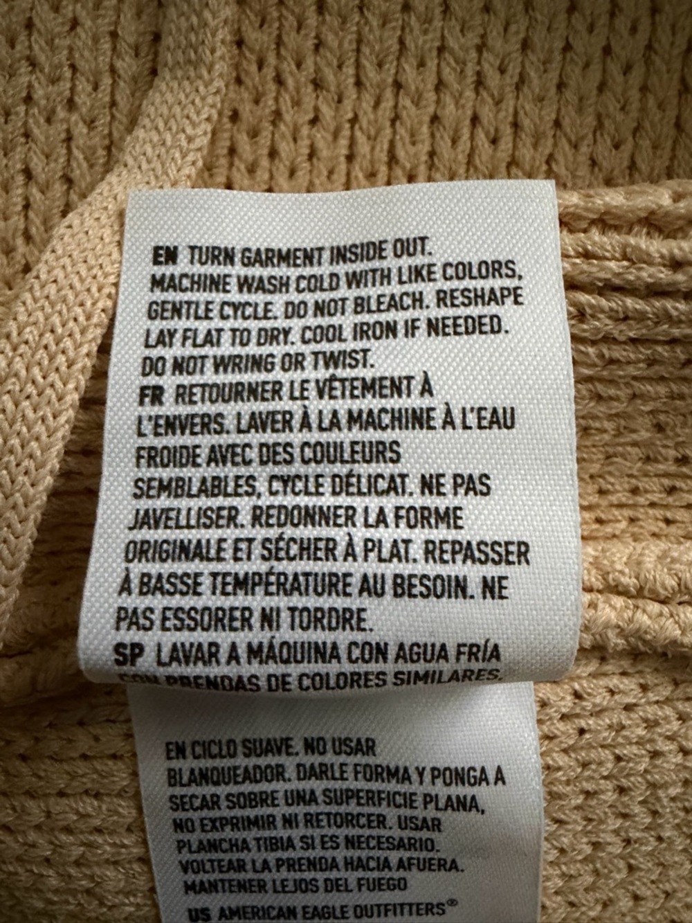 American Eagle Outfitters Tan AE Studio Knit Crochet Top - Picture 9 of 11